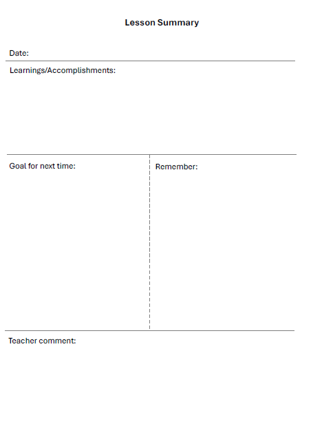 Lesson Summary Card The Lesson Summary Toolkit – MOOZYK