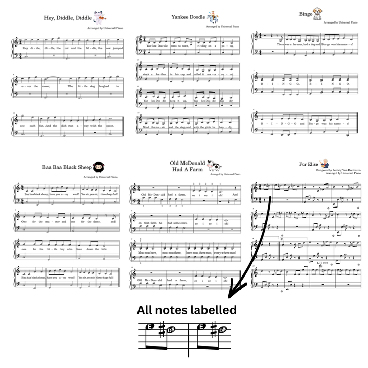 Beginner Pianist Songbook - 25 famous songs [Digital Download]